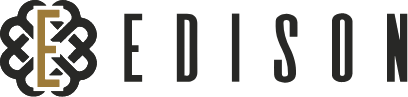 The image features the word "EDISON" in large, bold letters with a stylized "E" to the left.